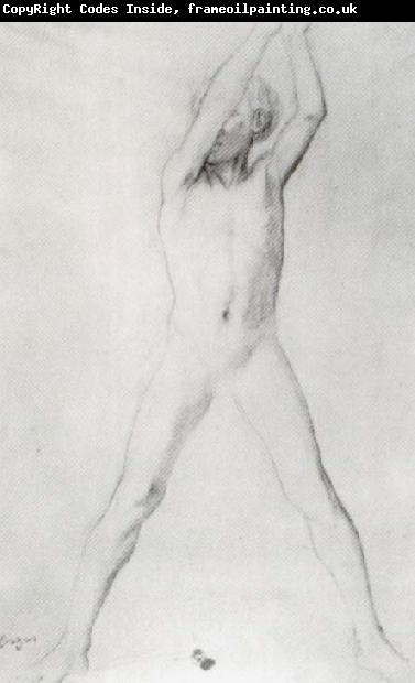 Edgar Degas Study for the youth with Arms upraised